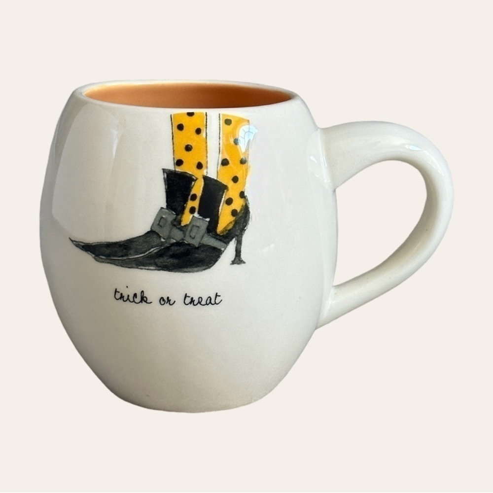 Magenta Rae Dunn Witchy Halloween Trick or Treat Large Ceramic Coffee Mug
